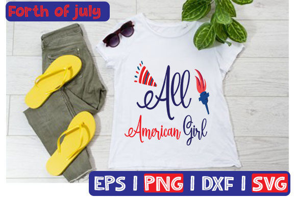 All American Girl Typography Graphics