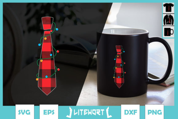 Christmas Dad Buffalo Plaid Check Tie Graphics & Crafts
