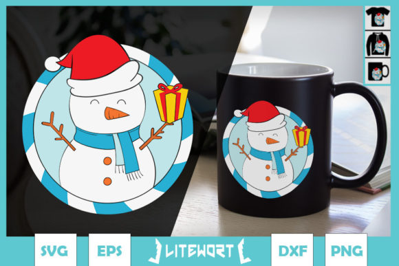 Christmas Snowman with Gift Graphics and Crafts