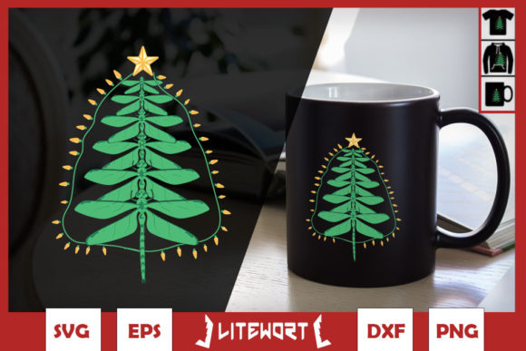 Christmas Tree Dragonfly Ornaments: Graphics & Crafts for Local Business