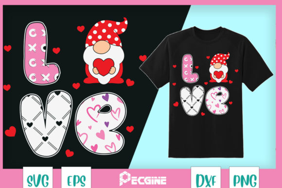 Cute Gnomes Valentines - Graphics & T-Shirt Designs