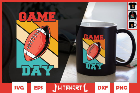 Football Player Vintage Game Day Graphics and Crafts
