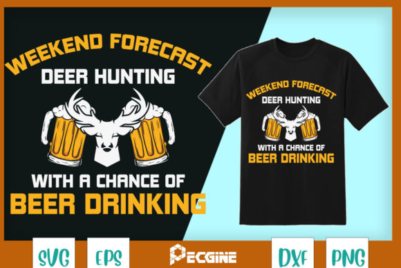 Funny Deer Hunting Beer Drinking Graphics