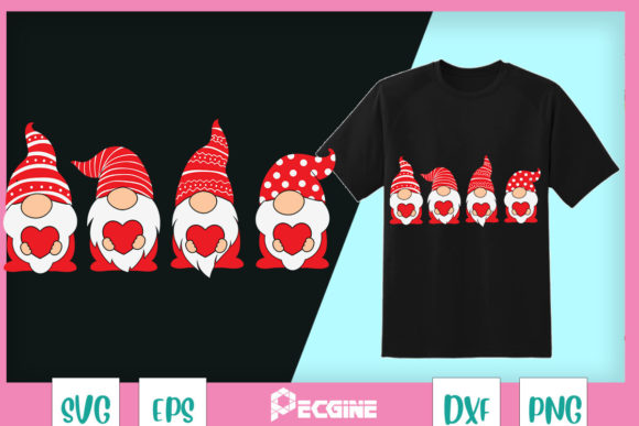 Gnomes Hearts Valentine Day Graphics