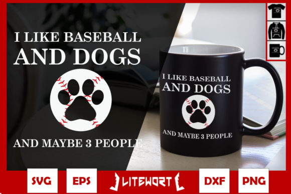I Like Baseball and Dogs Funny Baseball