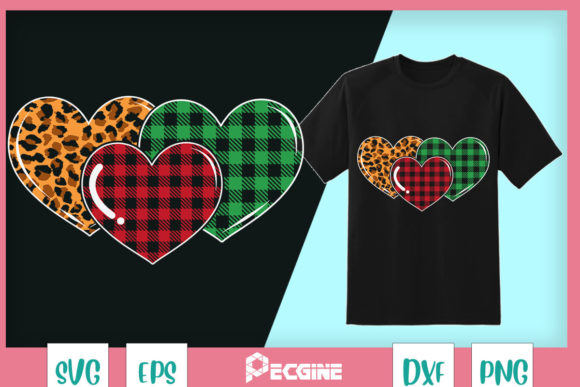 Leopard Heart Buffalo Plaid Hearts Graphics