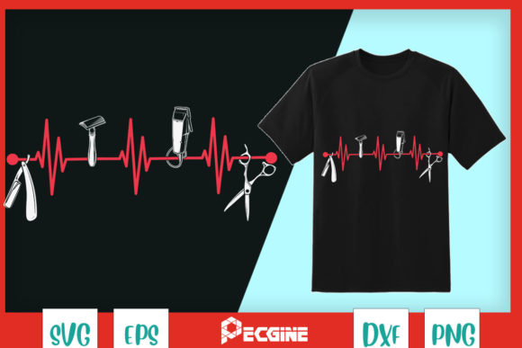 Retro Barber Tools Lifeline Graphics