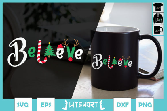Santa Believe Christmas Tree Graphics & Crafts