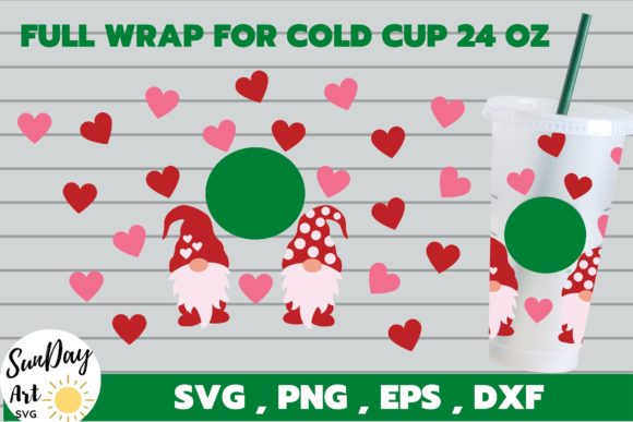 Valentine Gnome Wrap, Graphics & Tumbler Wraps